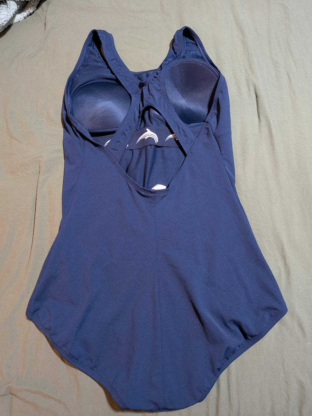 Dolfin Womens Size 14 Aqua Shape Navy Blue W/ Built In Cups Active Fashion - Picture 4 of 7